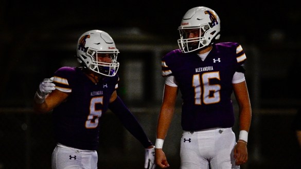 Alexandria wide receiver Alex Fontenot and quarterback Karsen Sellers