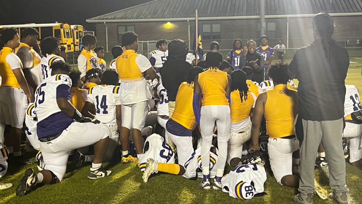 Amite coach Zephaniah Powell talks to his Warriors postgame