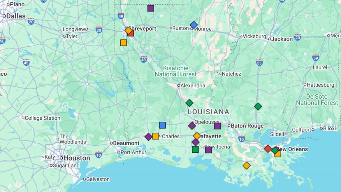 Twenty-one LHSAA teams remain undefeated through seven weeks of the 2025 season (Map: Jerit Roser, Louisiana vs. All Y'all)