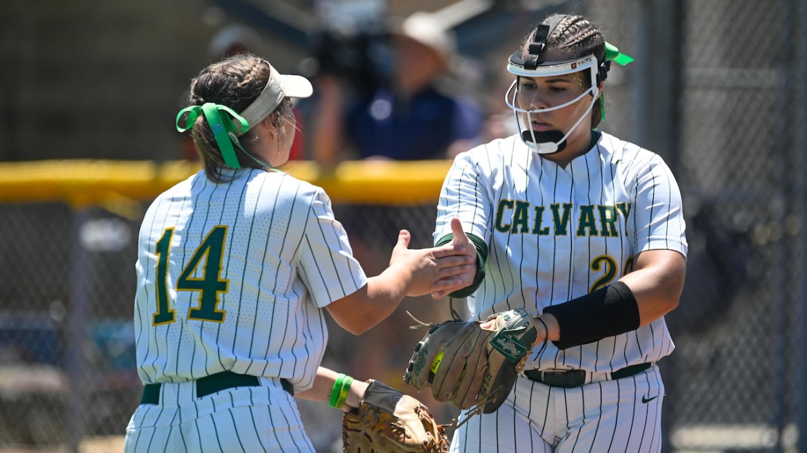 Calvary Baptist softball, Baylor Bockhaus, Kynzee Anderson